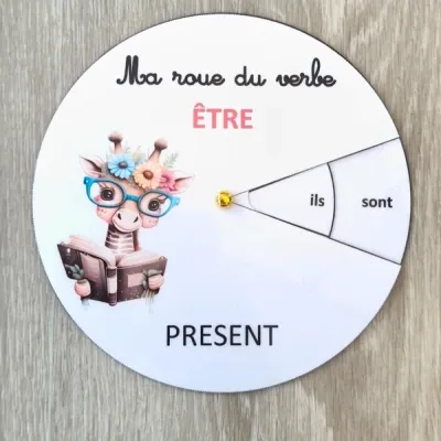 Ma roue du verbe être au présent